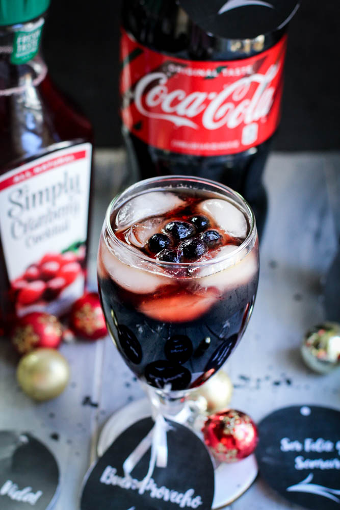 Bevanda di coca cola al mirtillo rosso