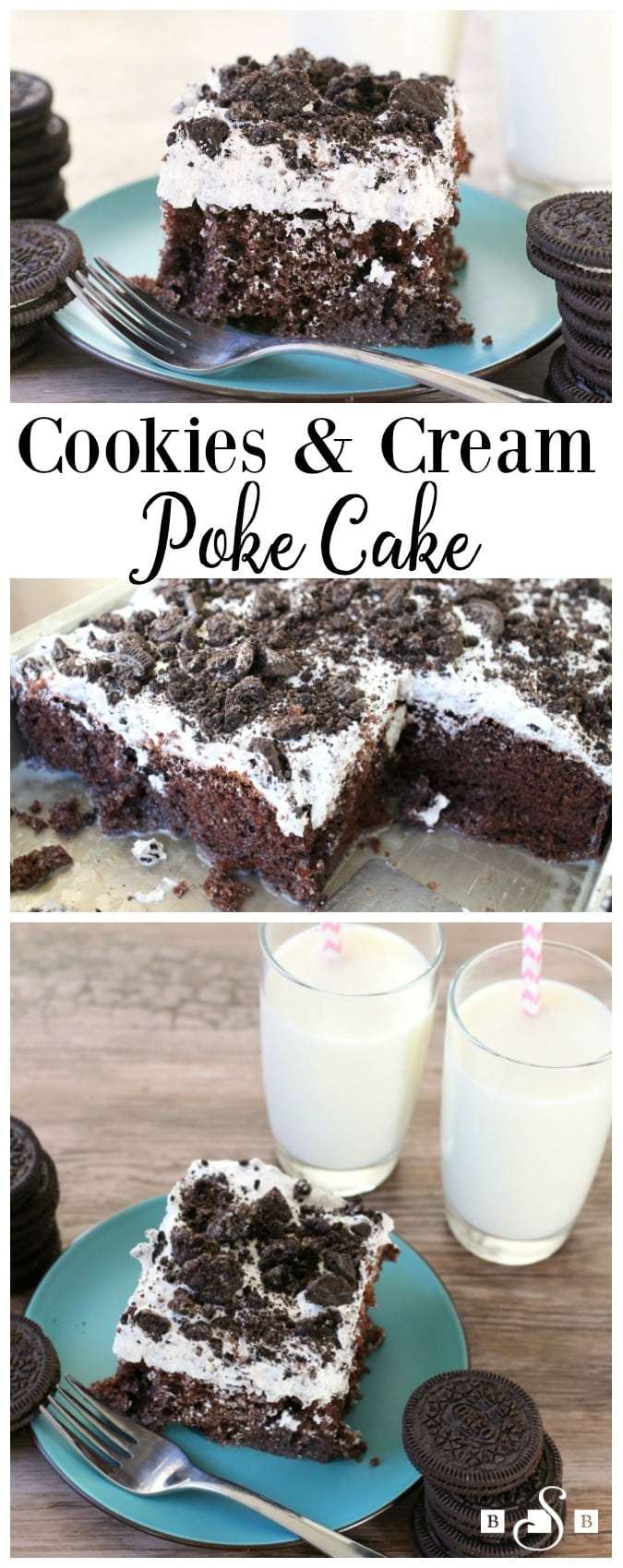 Pan di Spagna con biscotto e panna preparato con una miscela di torta al cioccolato, poi condito con latte condensato e una salsa di panna montata. Tutti impazziscono per questa gustosa torta di poke.