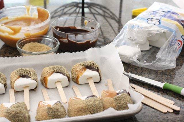 Caramel S'more Pops -