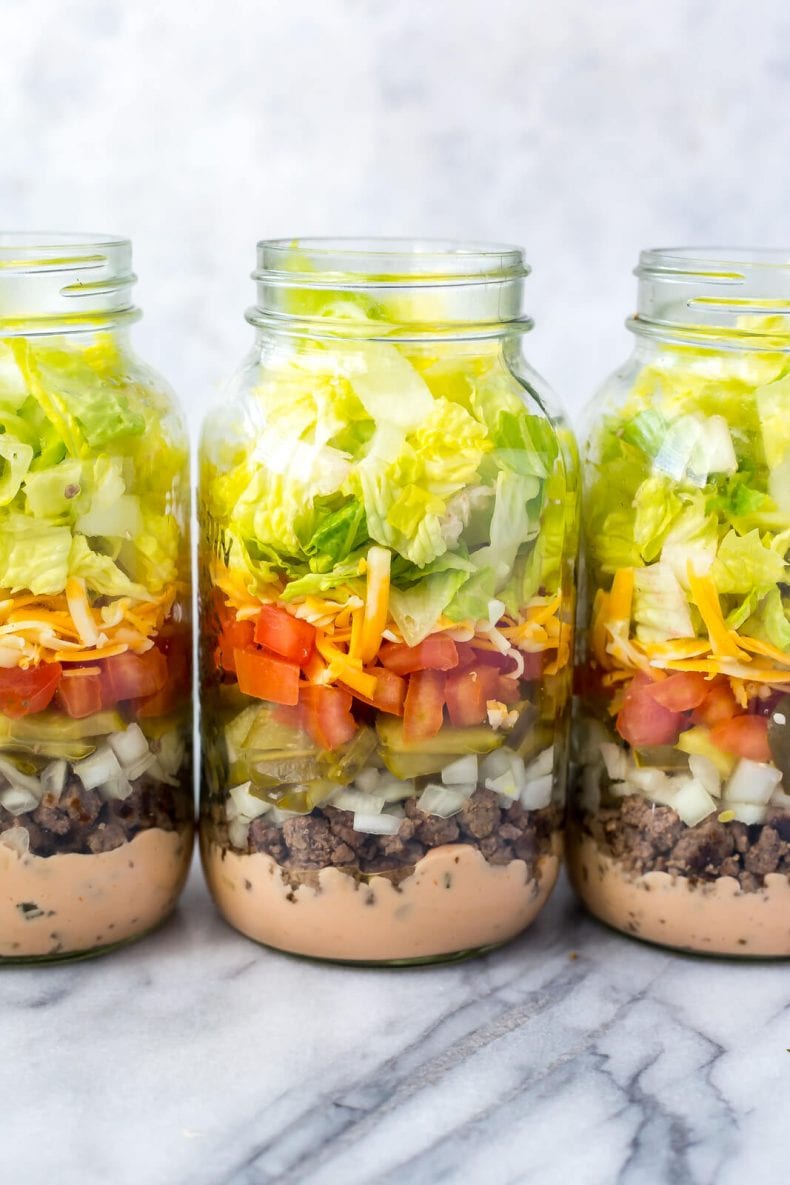 Preparazione del pasto Vasetti per insalata Big Carb a basso contenuto di carboidrati