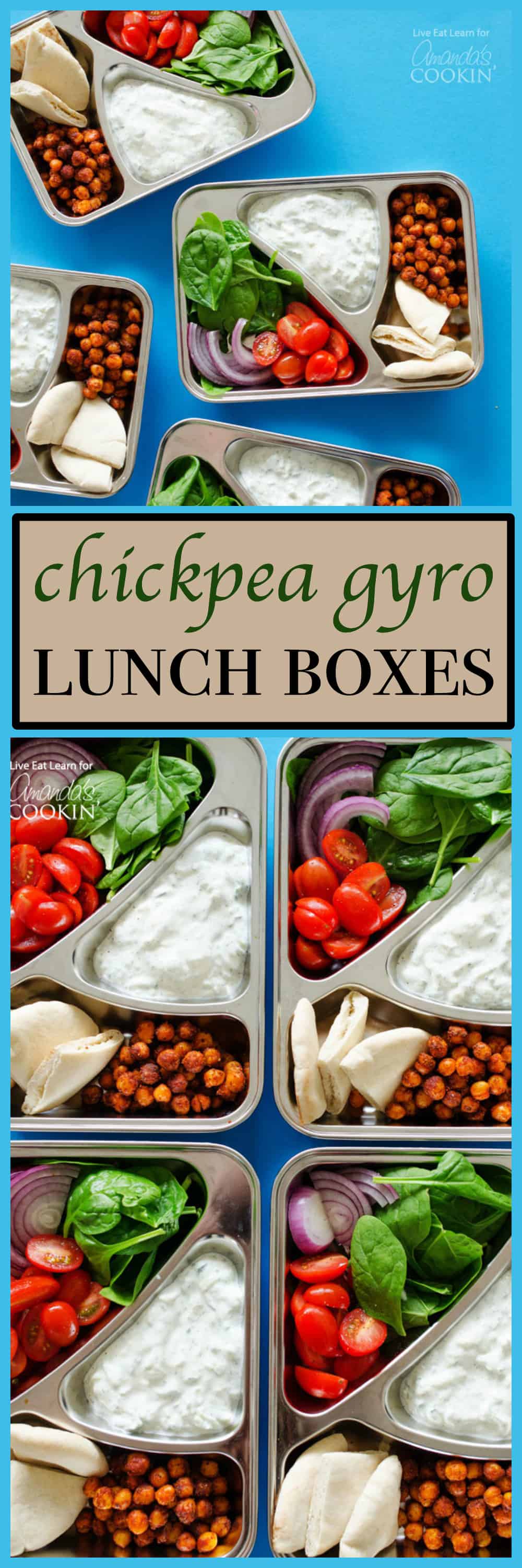 Dimentica i panini noiosi e renditi qualcosa di veramente delizioso per il pranzo con queste scatole da pranzo di ceci Gyro!