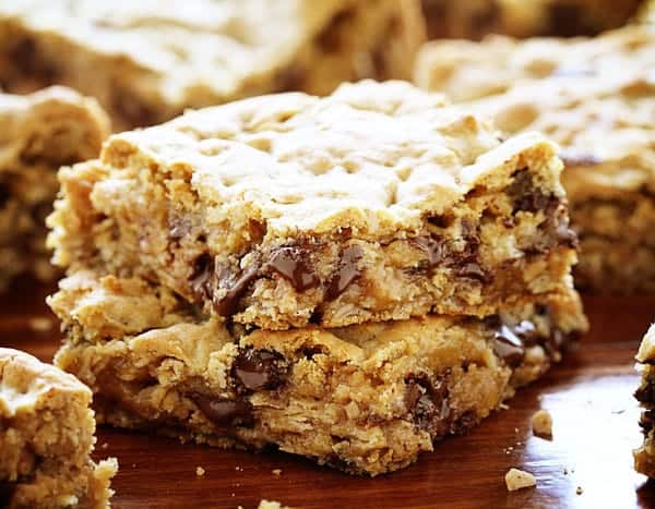 Barras de avena con chispas de chocolate