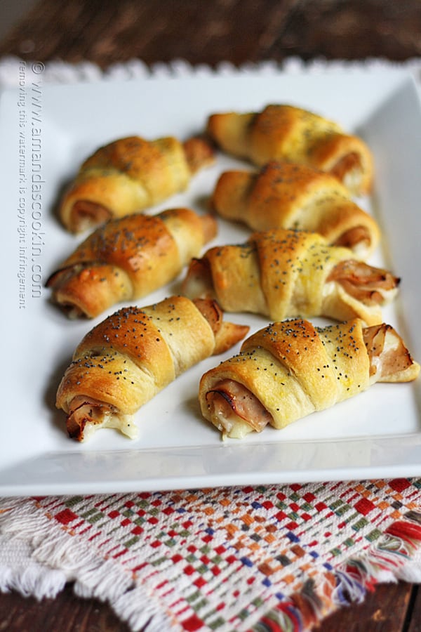 Rotoli di pepe e Turchia sul vassoio