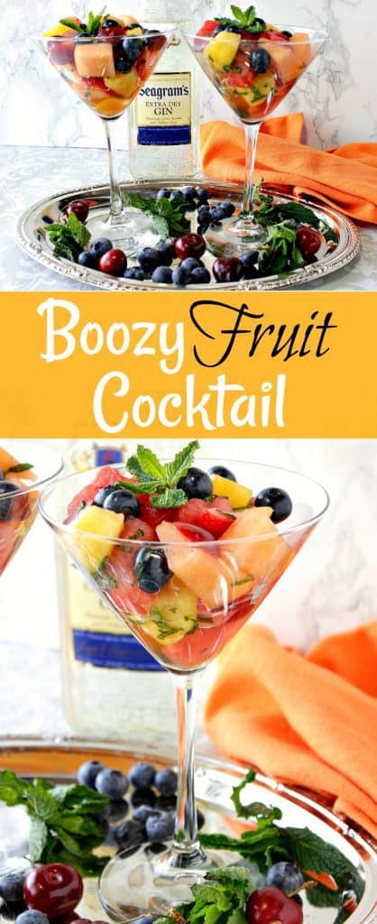Fresco, rinfrescante e un po 'preso a calci! Questo cocktail alla frutta Boozy è il dessert estivo perfetto per oltre 21 persone! - Renee's Kudos Kitchen Cocktail di frutta con gin e menta