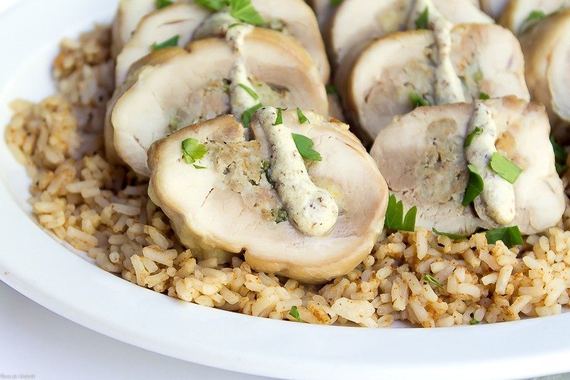 Cosce di pollo ripiene di Andouille