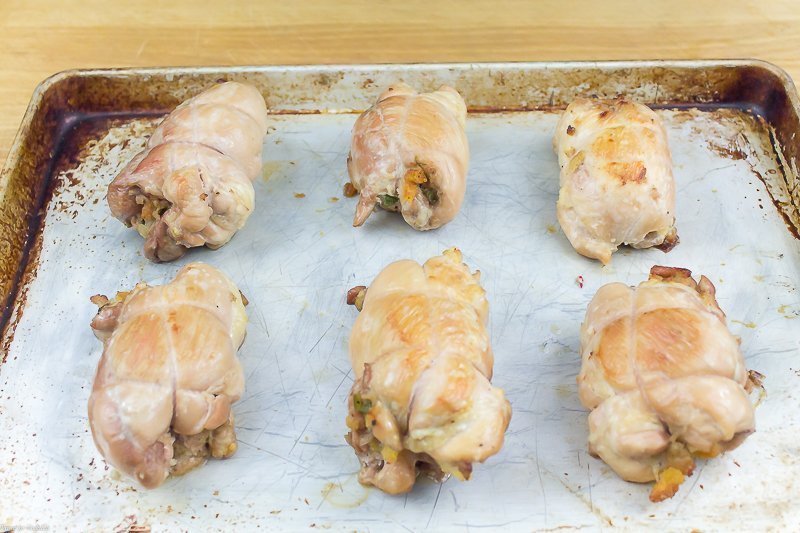 Cosce di pollo ripiene di Andouille