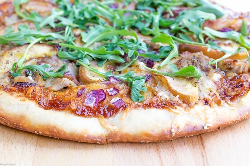 Barbecue Peach Chicken Pizza