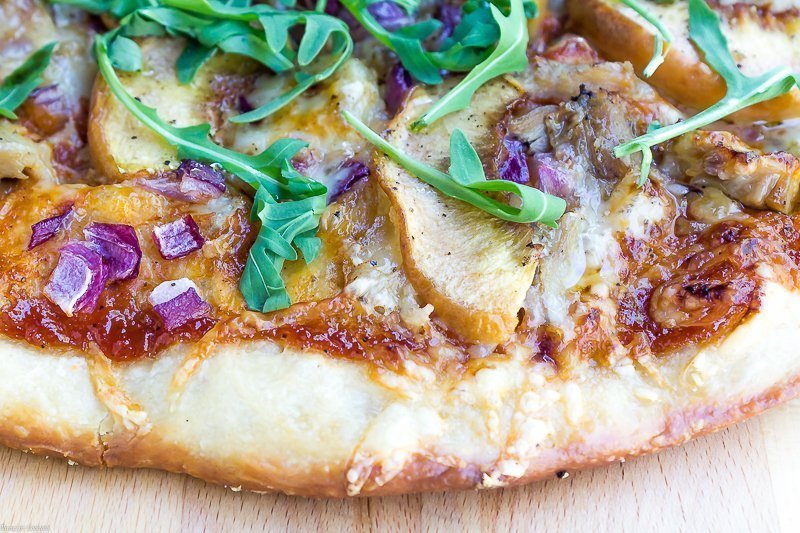 Barbecue Peach Chicken Pizza