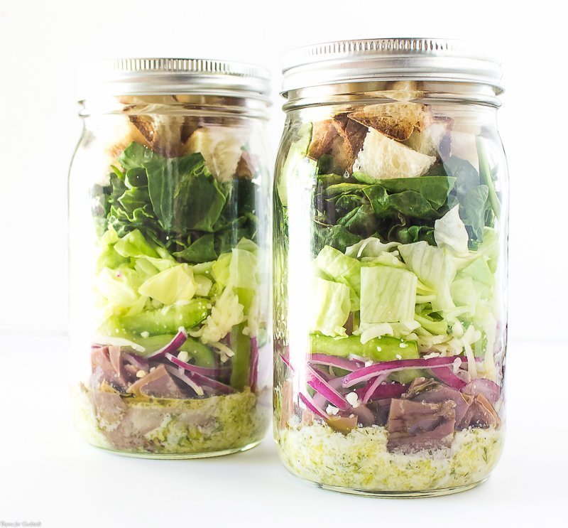 Philly Cheesesteak Mason Jar Salads