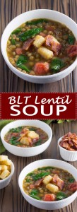 Zuppa di lattuga con pancetta al pomodoro e lenticchie - Il classico incontra il comfort in questa zuppa semplice e veloce!