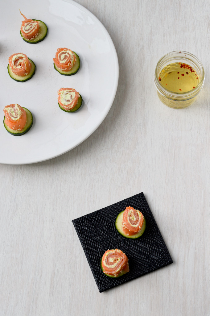 Spirali di salmone e avocado