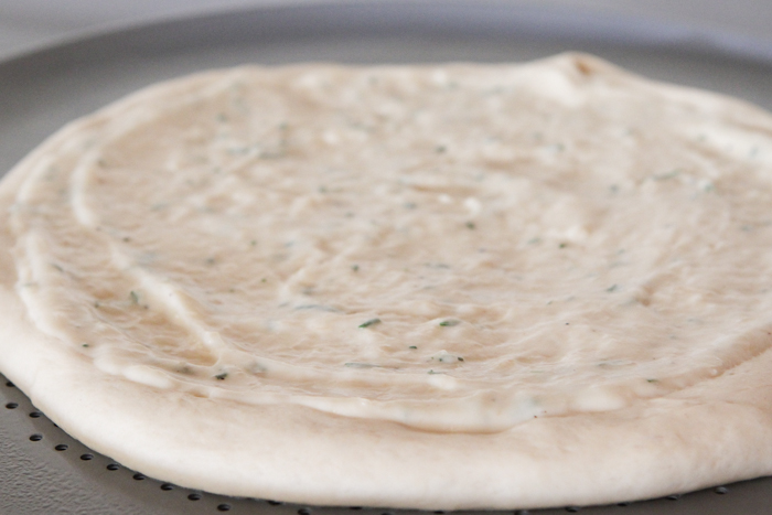 Pizza-14 del rosmarino parmigiano cavoletti di Bruxelles e pancetta