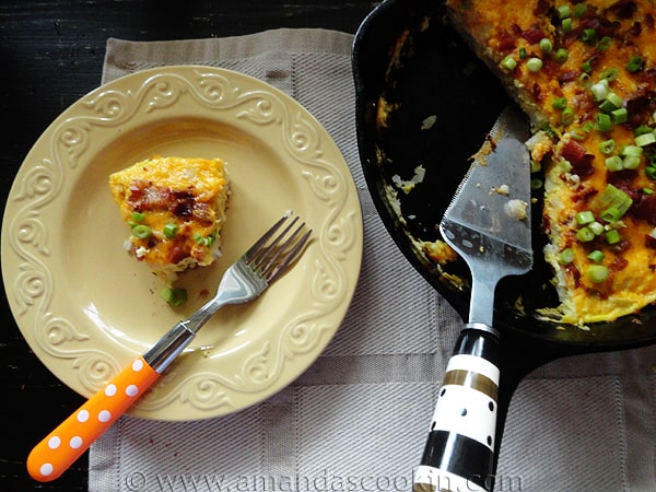 Frittata de papa con tocino y queso