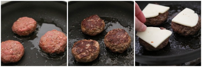 cooking burgers
