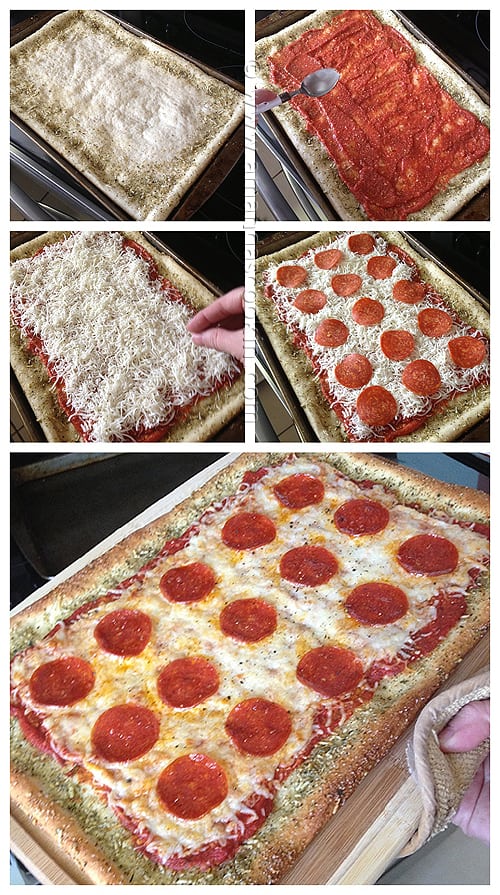 Pizza al pane all'aglio: senza pane all'aglio da AmandasCookin.com @amandaformaro