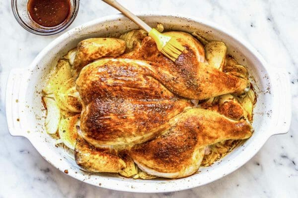 Pollo arrosto con curcuma e miele