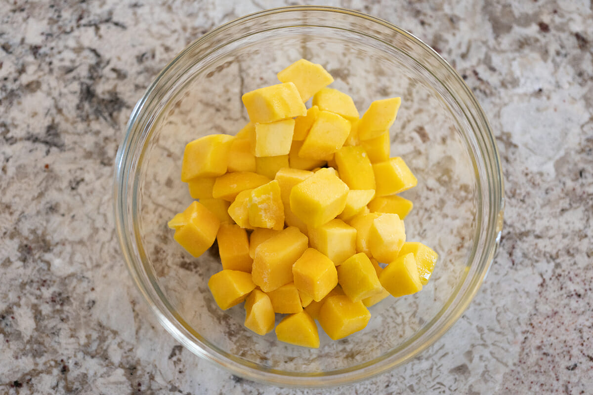 Il sorbetto al mango con lime disgela il mango
