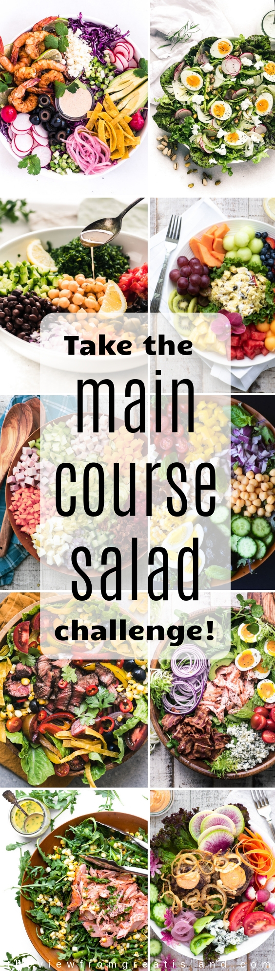 Insalate per piatti principali sani ~ Sostituisci un'insalata per cena una volta alla settimana per alleggerire il tuo programma alimentare!