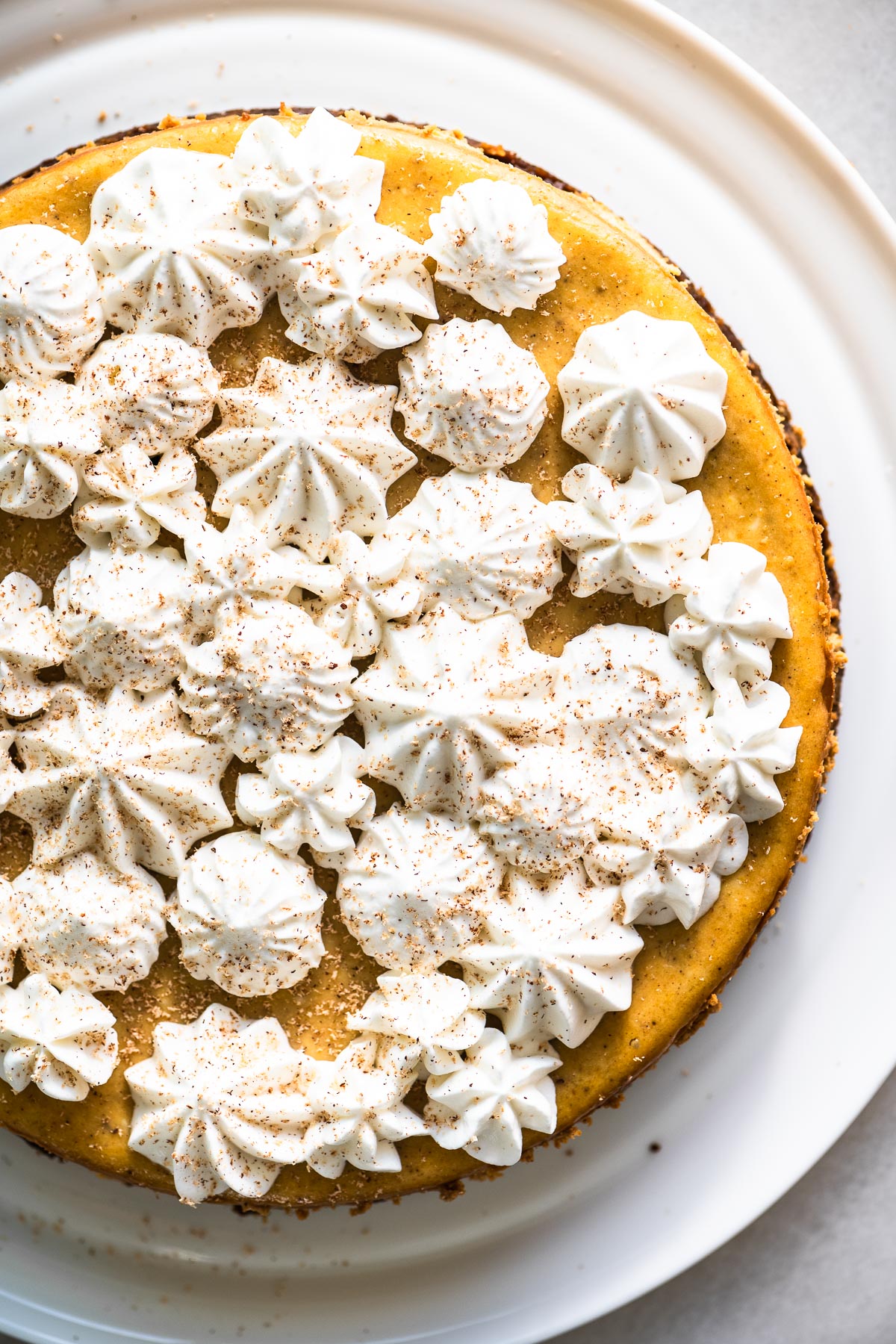cheesecake speziato di zucca condito con panna montata