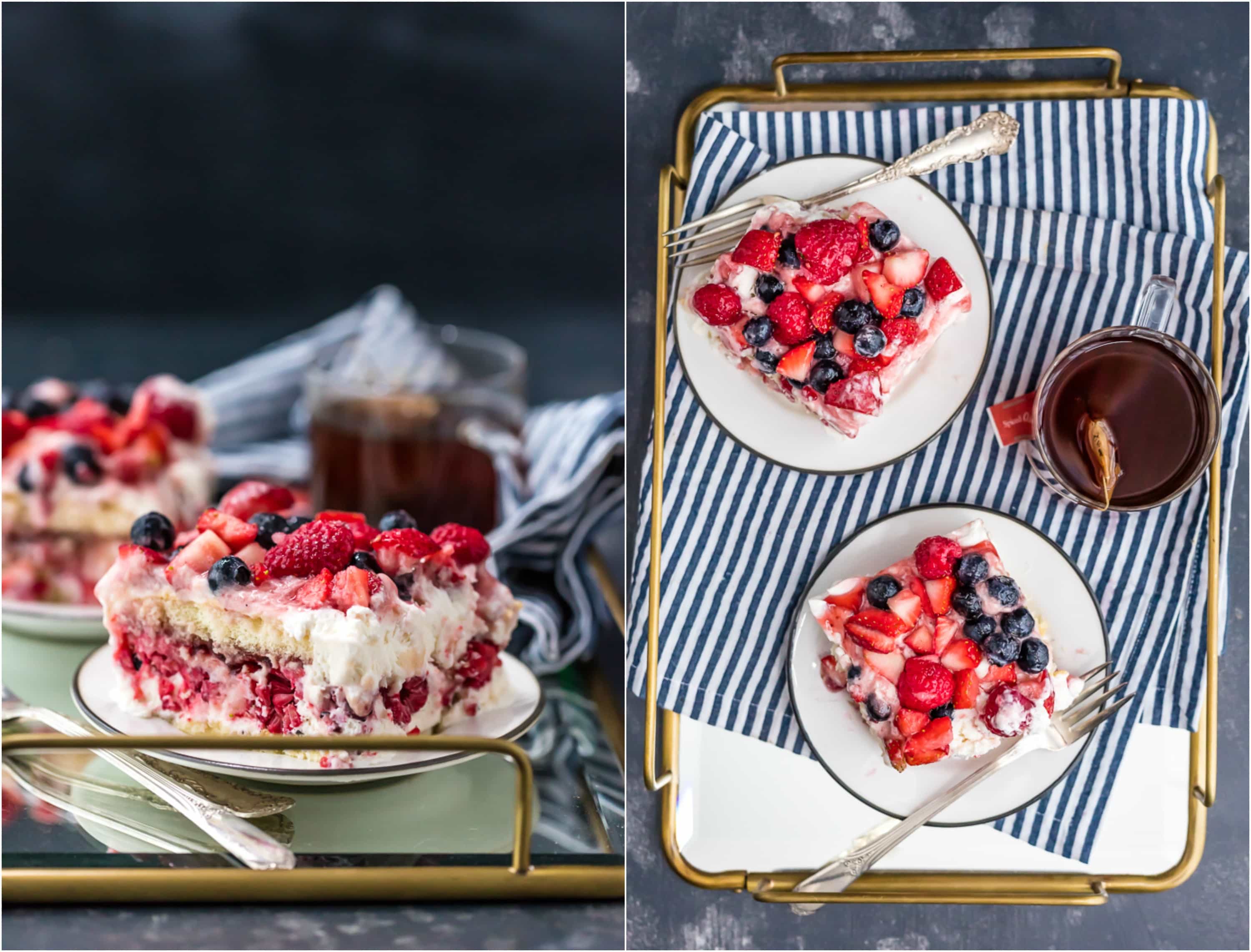 TRIPLE BERRY TIRAMISU è dolce, bello, facile e COSÌ delizioso! La ricetta dolce e perfetta per San Valentino o per qualsiasi altro giorno dell'anno! Fragole, lamponi, mirtilli e ovviamente Chambord!