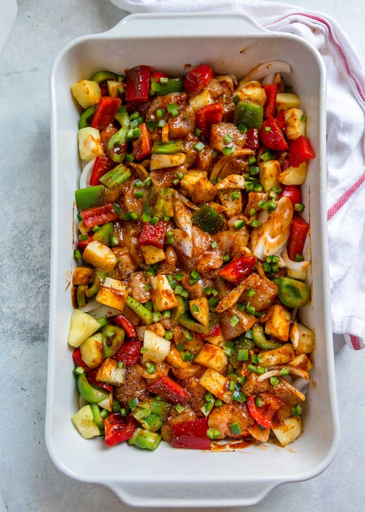 Pollo all'ananas barbecue
