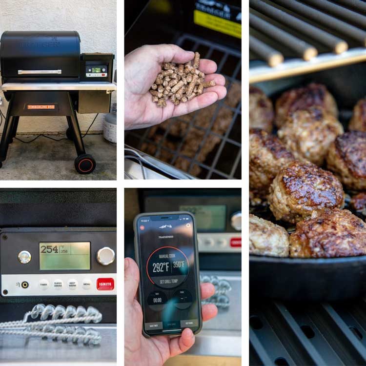 Albóndigas ahumadas de barbacoa en un Traeger