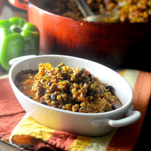 Ancho Chili Con Farro
