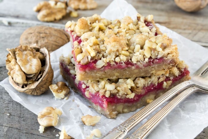 Cranberry Walnut Shortbread Bars