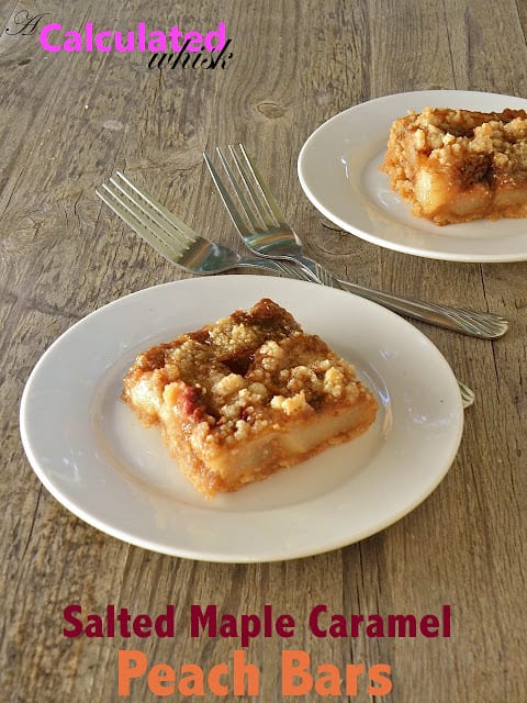 Barrette di pesca al caramello all'acero salato (senza glutine, Paleo)