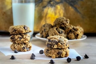 Galletas de chocolate saludables con mantequilla de maní