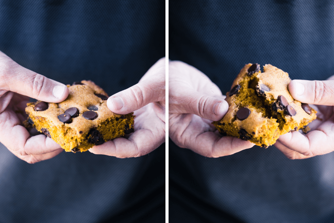 Blondie di zucca con gocce di cioccolato