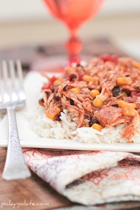 Chili Di Enchilada Di Pollo Cotto Lento Su Riso