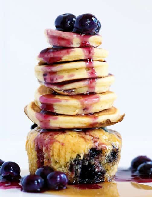 Cómo ‘Extreme Cupcake’ {muffin de arándanos, panqueques y mermelada de arándanos frescos}