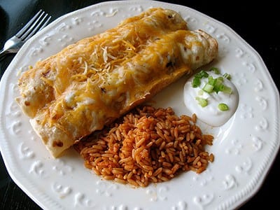 Enchiladas grattugiati di pollo e Cile