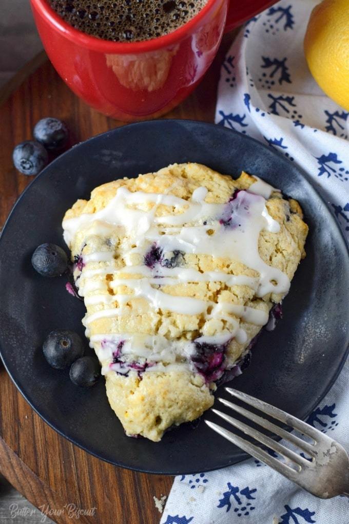 lemon blueberry scones pin for pinterest