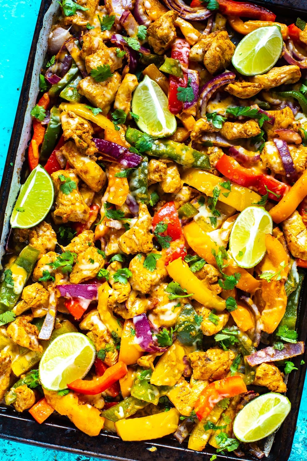 La mejor hoja de pan de pollo Fajitas