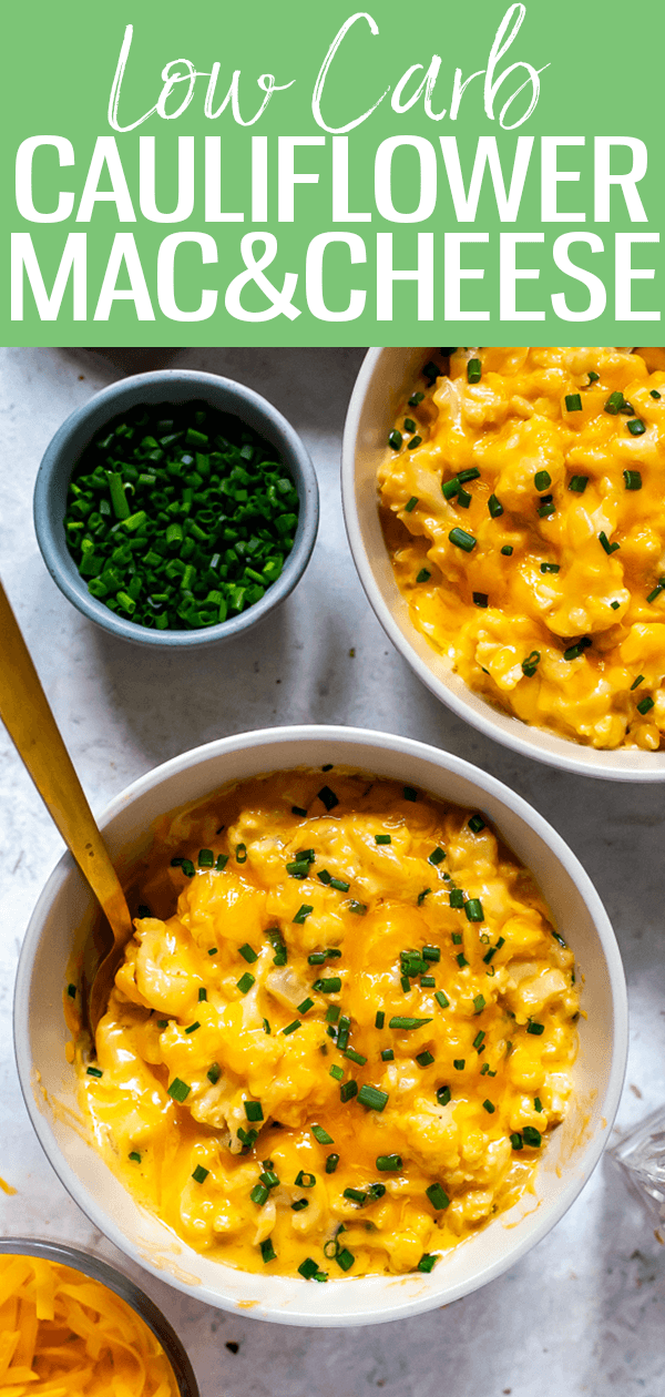 Questo mac e formaggio di cavolfiore a basso contenuto di carboidrati è un gustoso kebab da mescolare a un classico maccheroni e formaggio: gustalo come accompagnamento caloroso e indulgente o caricalo con verdure e pancetta per un pasto completo!