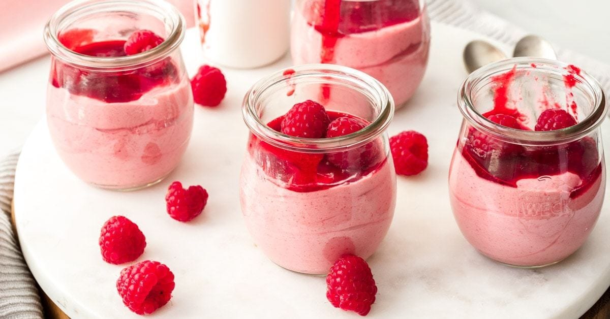 Mousse de frambuesa fácil