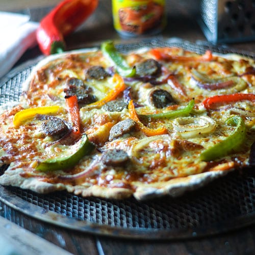 Pizza de salchicha y pimiento sin gluten #Italianfood #pizza #glutenfree
