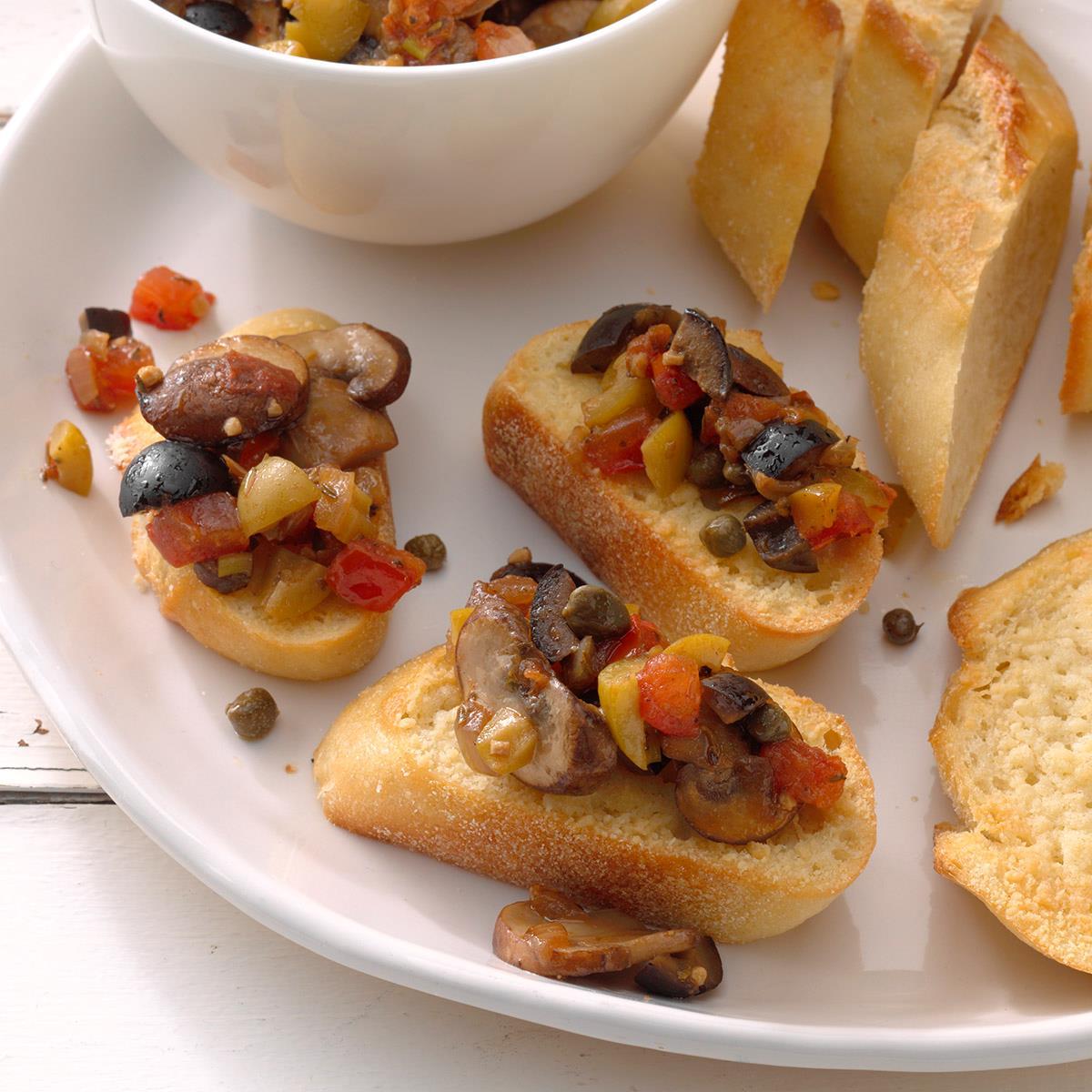 Receta De Bruschetta De Oliva Con Setas