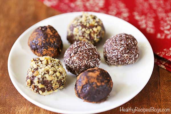 Bolas de chocolate con coco