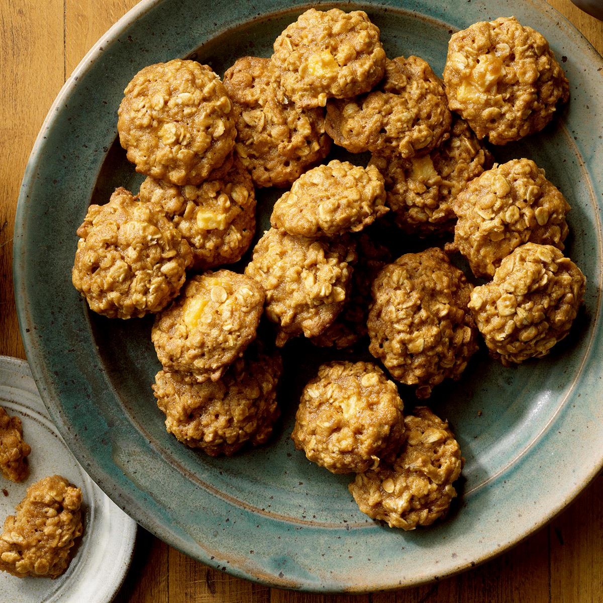 Receta de galletas de avena, caramelo y manzana