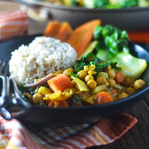 Calabaza Curry Garbanzos Guisado #vegan #stew #curry #glutenfree