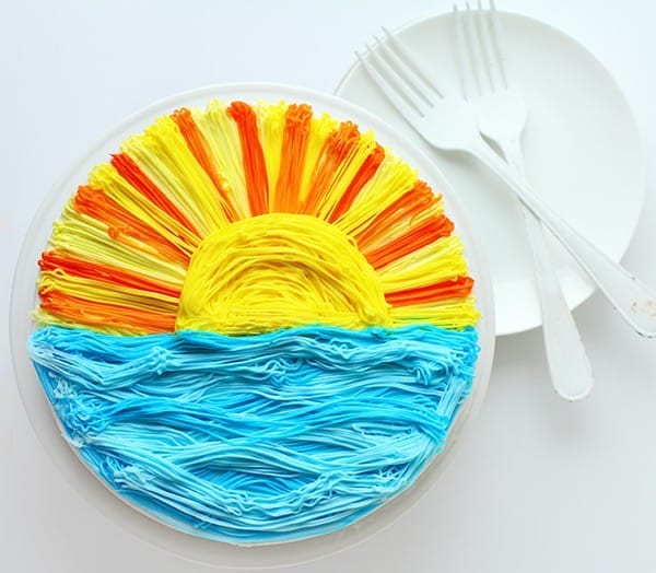 Pastel al atardecer
