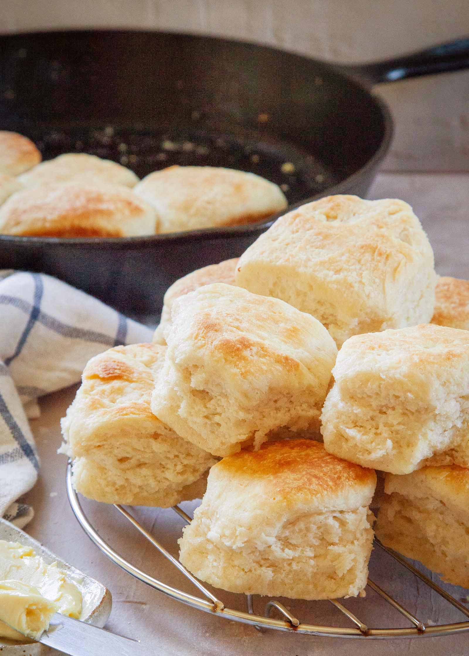 A dozen angel biscuits on a wire trivet