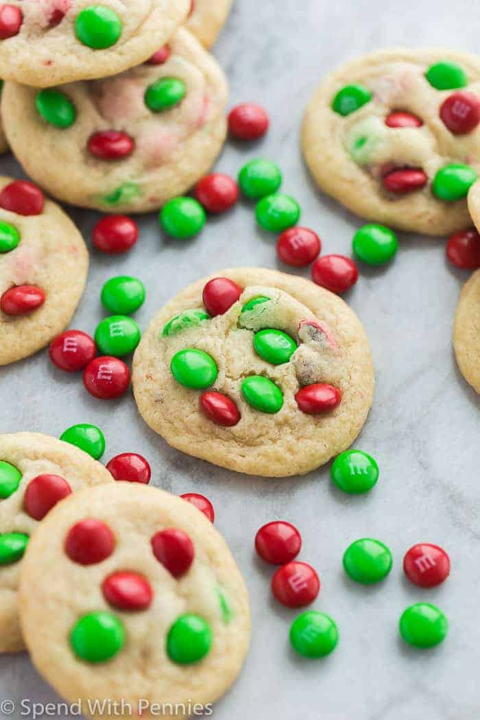 christmas m&m cookies with m&ms