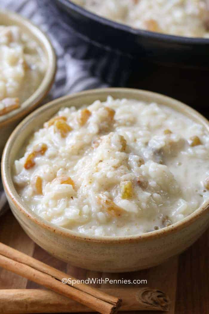 Bowl full of Homemade Rice Pudding