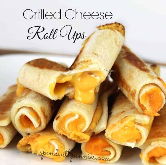 a pile of Grilled Cheese Roll Ups