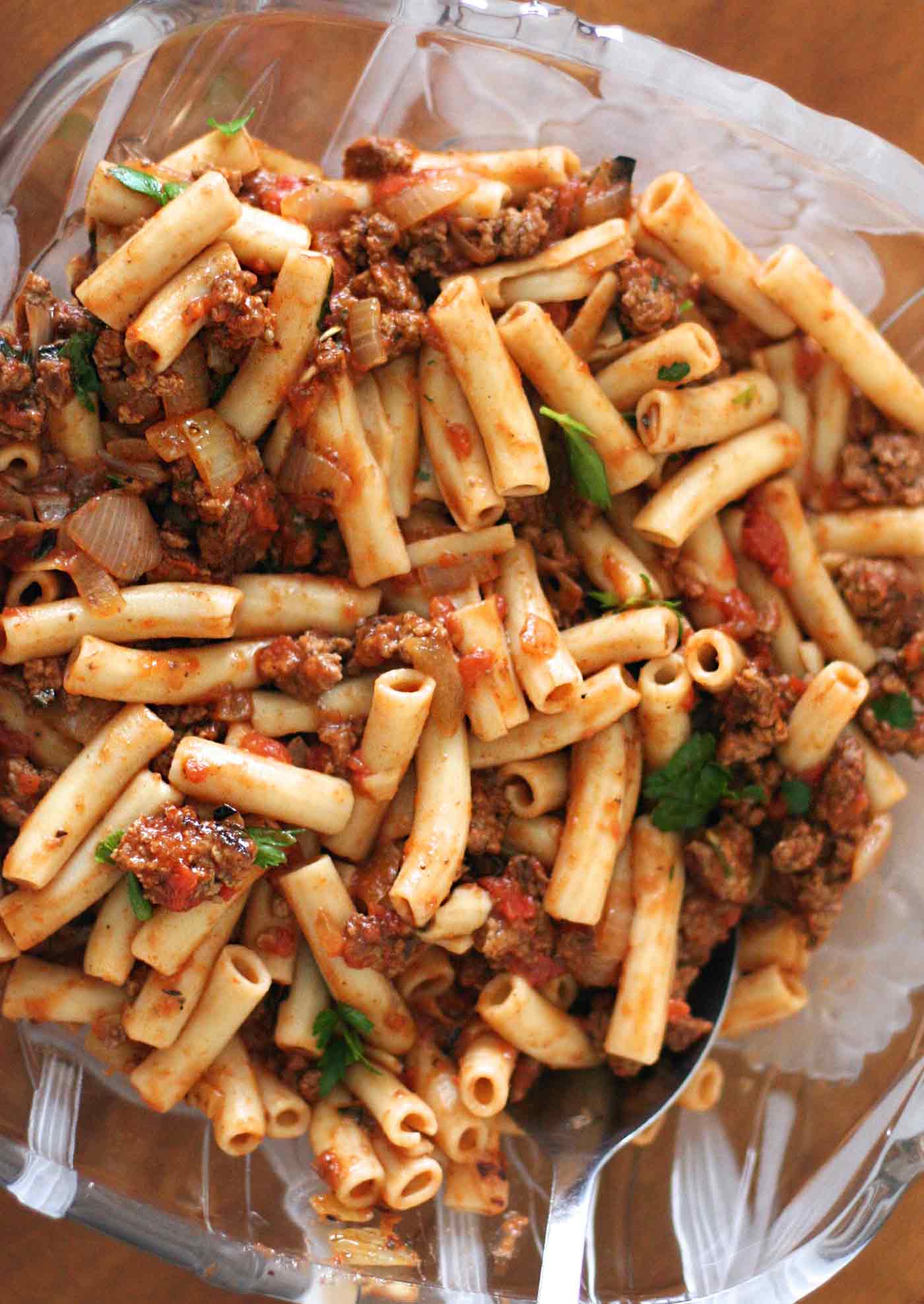 Penne Pasta with Meat Sauce