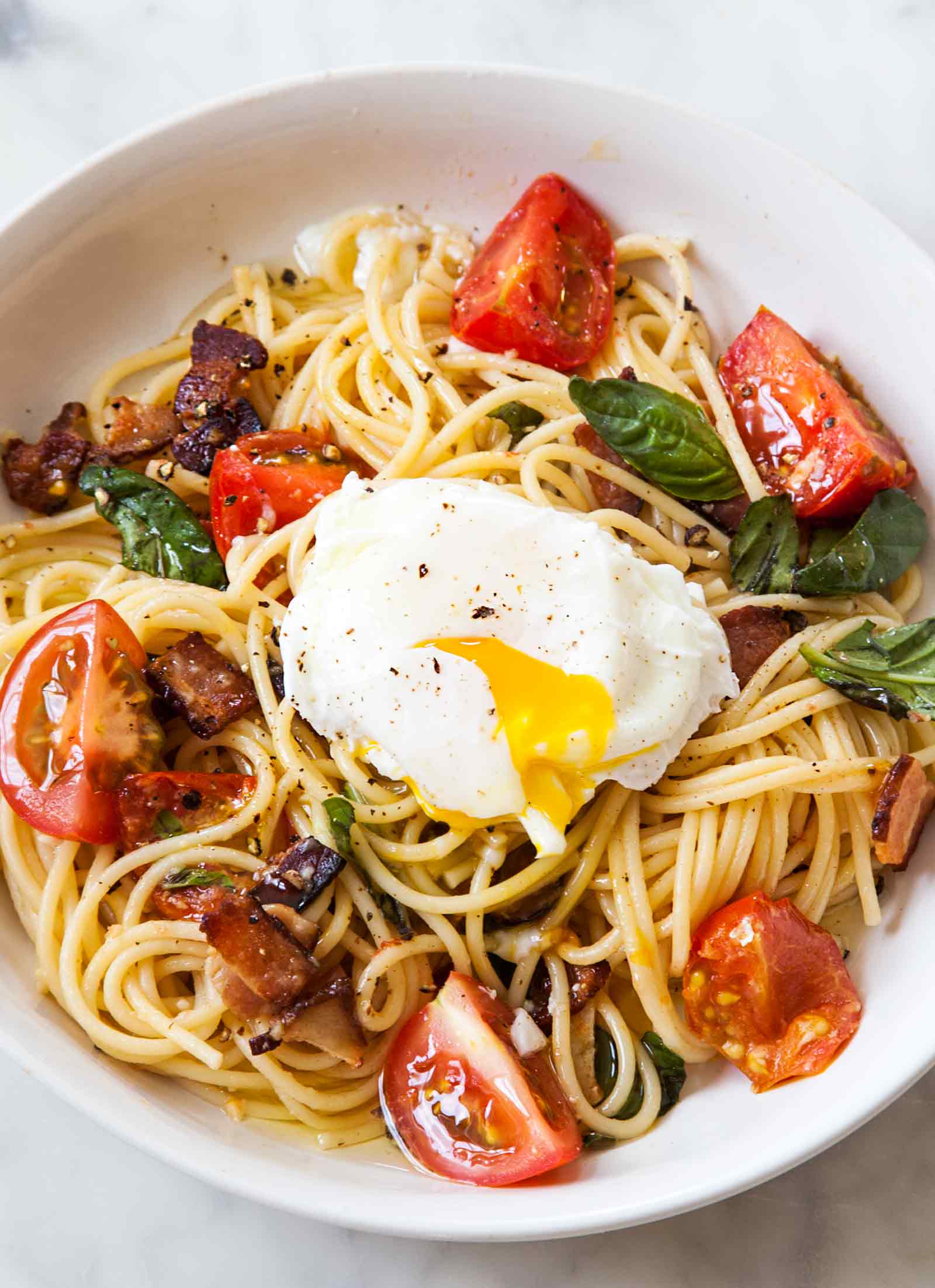 Spaghetti Bacon Tomatoes Eggs